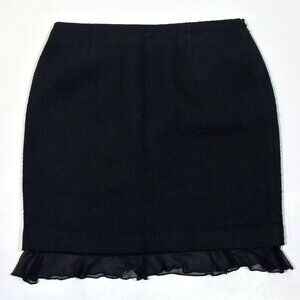 WDNY Black Ruffled Hem Knit Skirt - Size 10